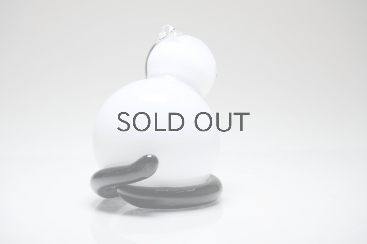 画像4: 北欧アートガラス/ビンテージガラス/Inkeri Toikka/インケリ・トイッカ/Kissa/ネコ/ホワイト＆ボルドー (4)