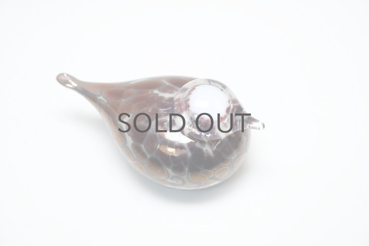 画像4: 北欧アートガラス/iittala/イッタラバード/Oiva Toikka/オイバトイッカ/Small GoldCrest/スモールゴールドクレスト/巣付き/ベージュ＆ラスタ斑点/No.1 (4)