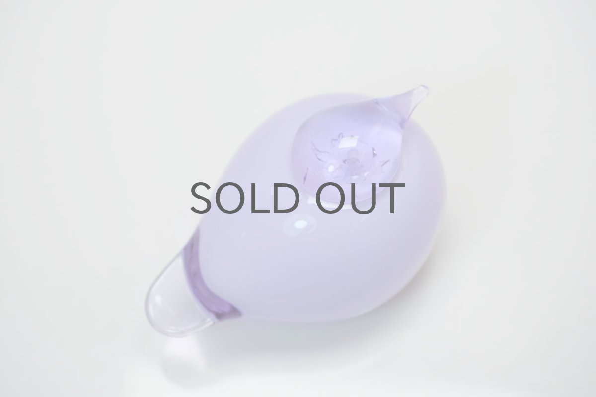 画像5: 北欧アートガラス/ビンテージガラス/Oiva Toikka/オイバ・トイッカ/Nuutajarvi/ヌータヤルヴィ/Puffball/パフボール/ライラック (5)