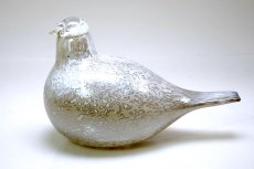 画像1: 北欧アートガラス/iittala/イッタラバード/Oiva Toikka/オイバトイッカ/ホワイト&アイスグレー斑バード/Pikkuriekko/Small Willow Grouse (1)