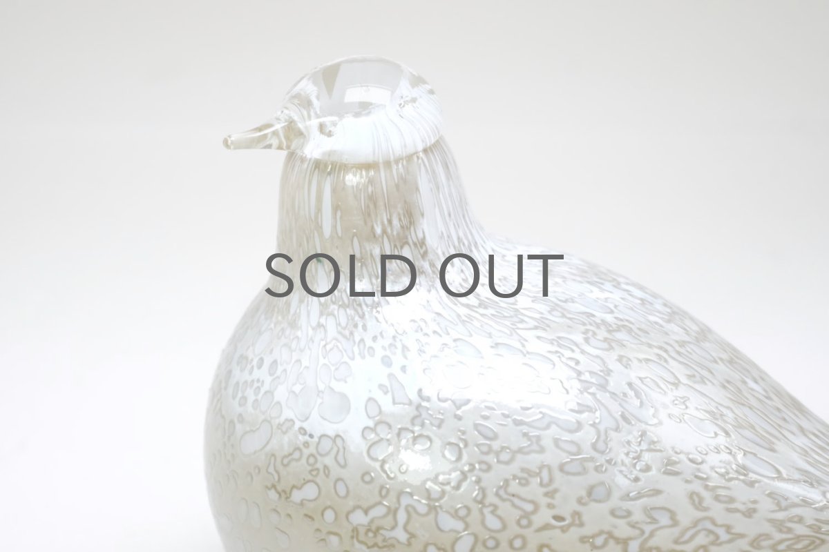 画像2: 北欧アートガラス/iittala/イッタラバード/Oiva Toikka/オイバトイッカ/ホワイト&アイスグレー斑バード/Pikkuriekko/Small Willow Grouse (2)