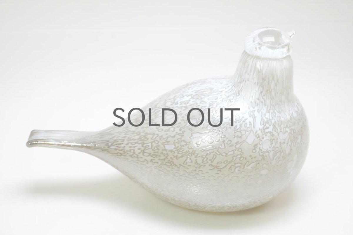 画像4: 北欧アートガラス/iittala/イッタラバード/Oiva Toikka/オイバトイッカ/ホワイト&アイスグレー斑バード/Pikkuriekko/Small Willow Grouse (4)