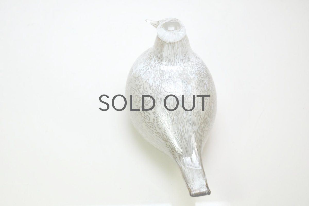 画像6: 北欧アートガラス/iittala/イッタラバード/Oiva Toikka/オイバトイッカ/ホワイト&アイスグレー斑バード/Pikkuriekko/Small Willow Grouse (6)