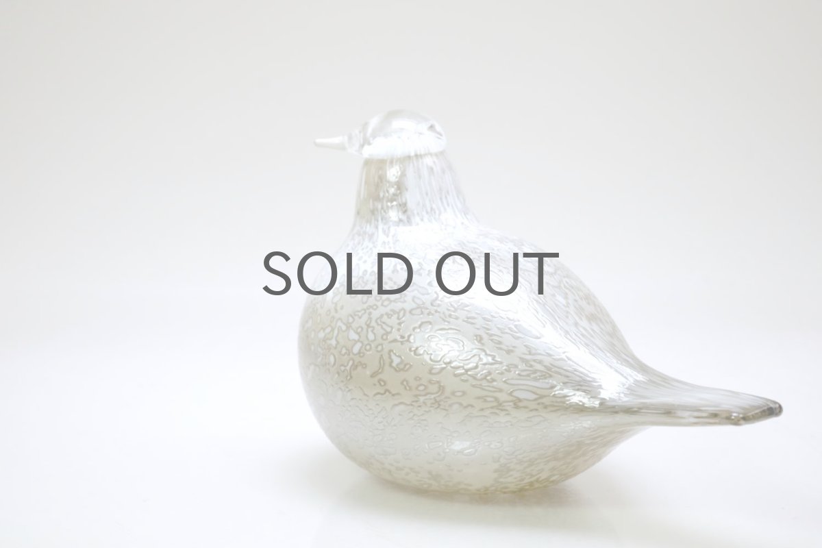 画像5: 北欧アートガラス/iittala/イッタラバード/Oiva Toikka/オイバトイッカ/ホワイト&アイスグレー斑バード/Pikkuriekko/Small Willow Grouse (5)