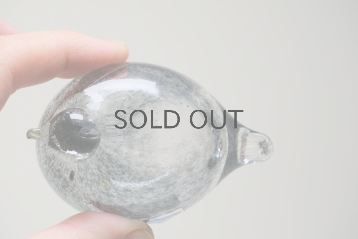 画像4: 北欧アートガラス/iittala/イッタラバード/Oiva Toikka/オイバトイッカ/Golden-Crested Kinglet/透明グレー (4)