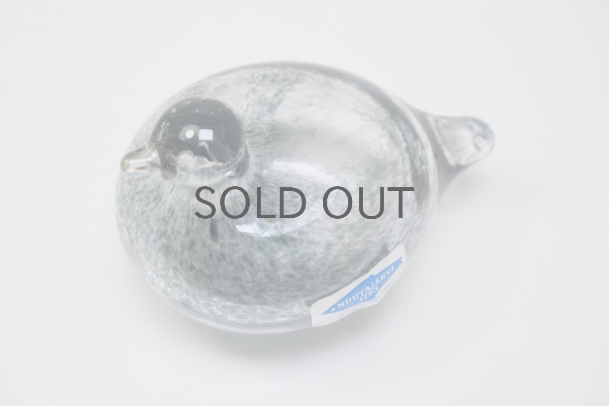 画像2: 北欧アートガラス/iittala/イッタラバード/Oiva Toikka/オイバトイッカ/Golden-Crested Kinglet/透明グレー (2)