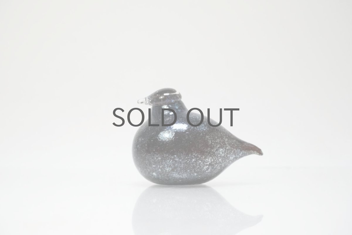画像1: 北欧アートガラス/iittala/イッタラバード/Oiva Toikka/オイバトイッカ/Golden-Crested Kinglet/ダークボディ＆シルバーラスタ (1)