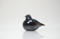 画像1: 北欧アートガラス/iittala/イッタラバード/Oiva Toikka/オイバトイッカ/Golden-Crested Kinglet/ダークボディ＆シルバーラスタ (1)