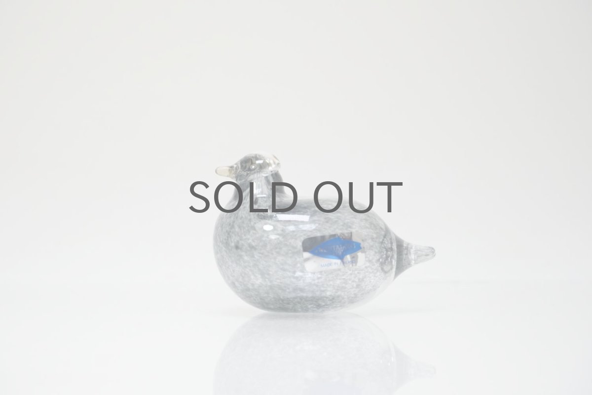 画像1: 北欧アートガラス/iittala/イッタラバード/Oiva Toikka/オイバトイッカ/Golden-Crested Kinglet/透明グレー (1)