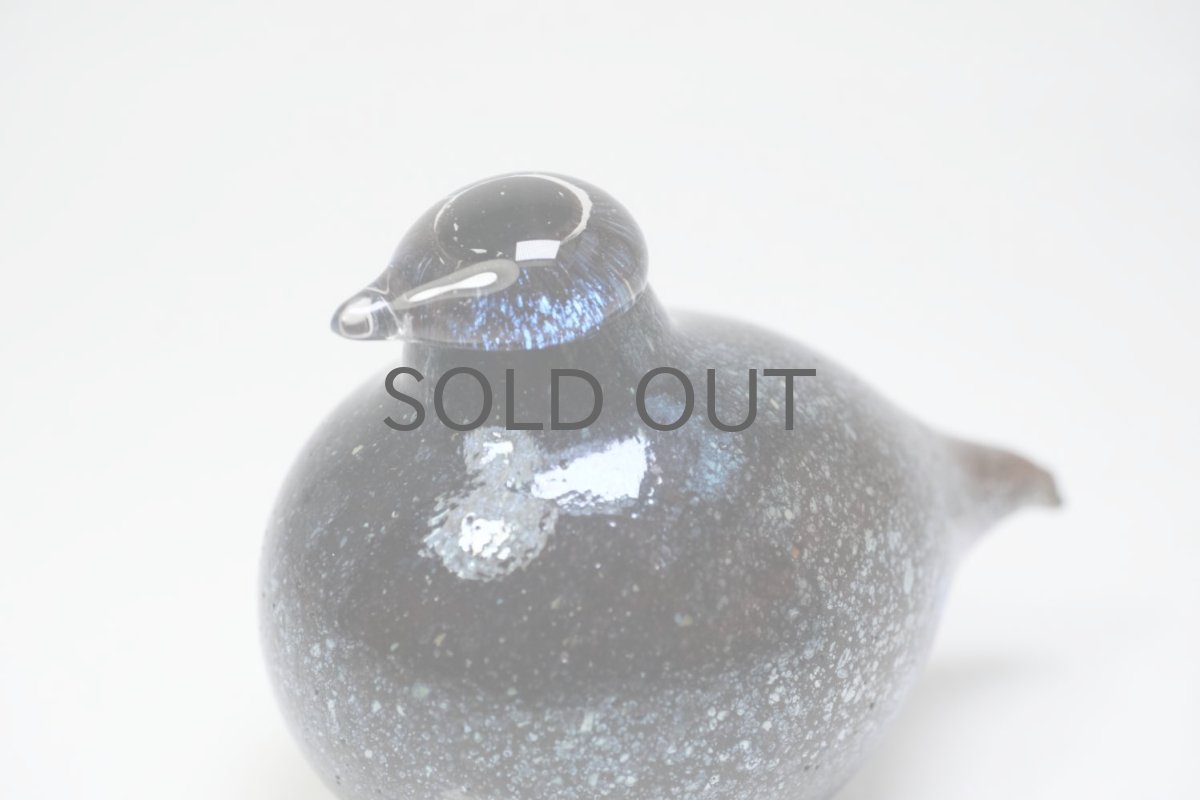 画像2: 北欧アートガラス/iittala/イッタラバード/Oiva Toikka/オイバトイッカ/Golden-Crested Kinglet/ダークボディ&シルバーラスタ (2)