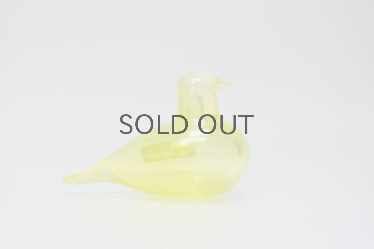 画像2: 北欧アートガラス/NUUTAJARVI/バード/Oiva Toikka/オイバトイッカ/Golden-Crested Kinglet/イエロー (2)