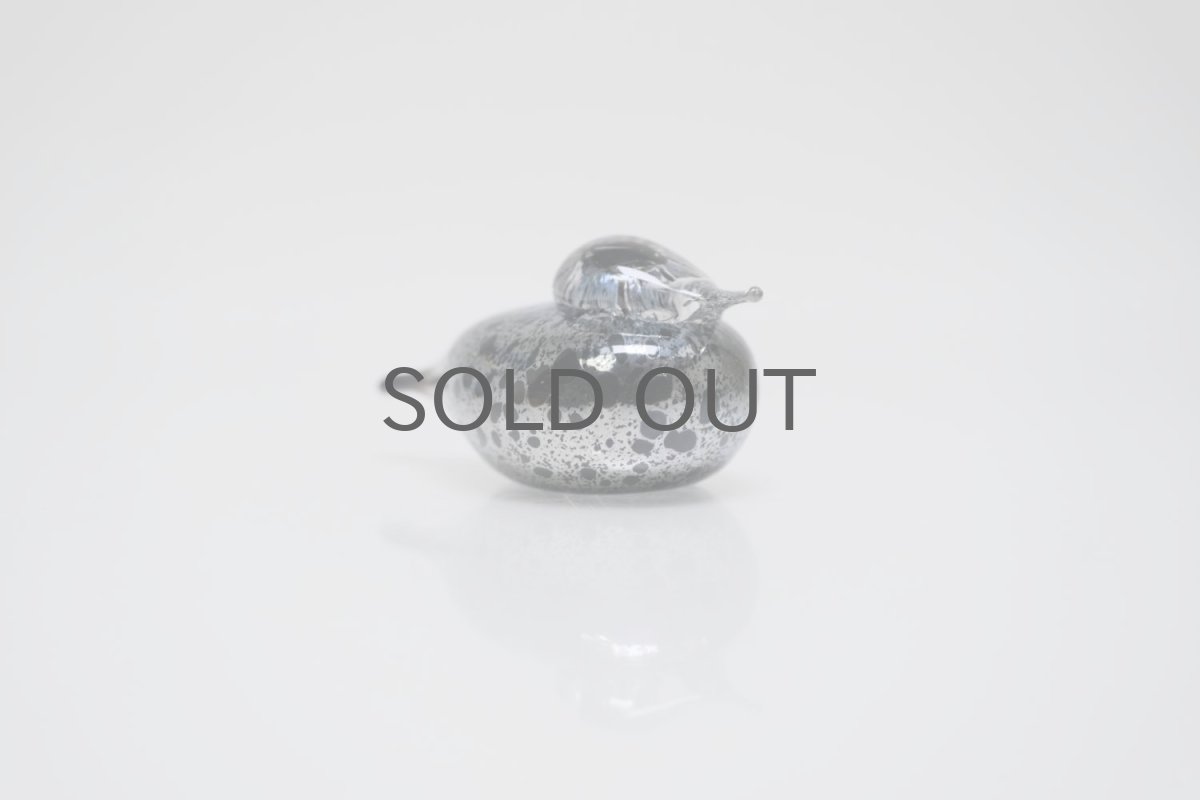 画像2: 北欧アートガラス/Oiva Toikka/オイバトイッカ/Small GoldCrest/2004/スモールゴールドクレスト/ブラック&シルバーラスター斑点/Sサイズ/No.3 (2)