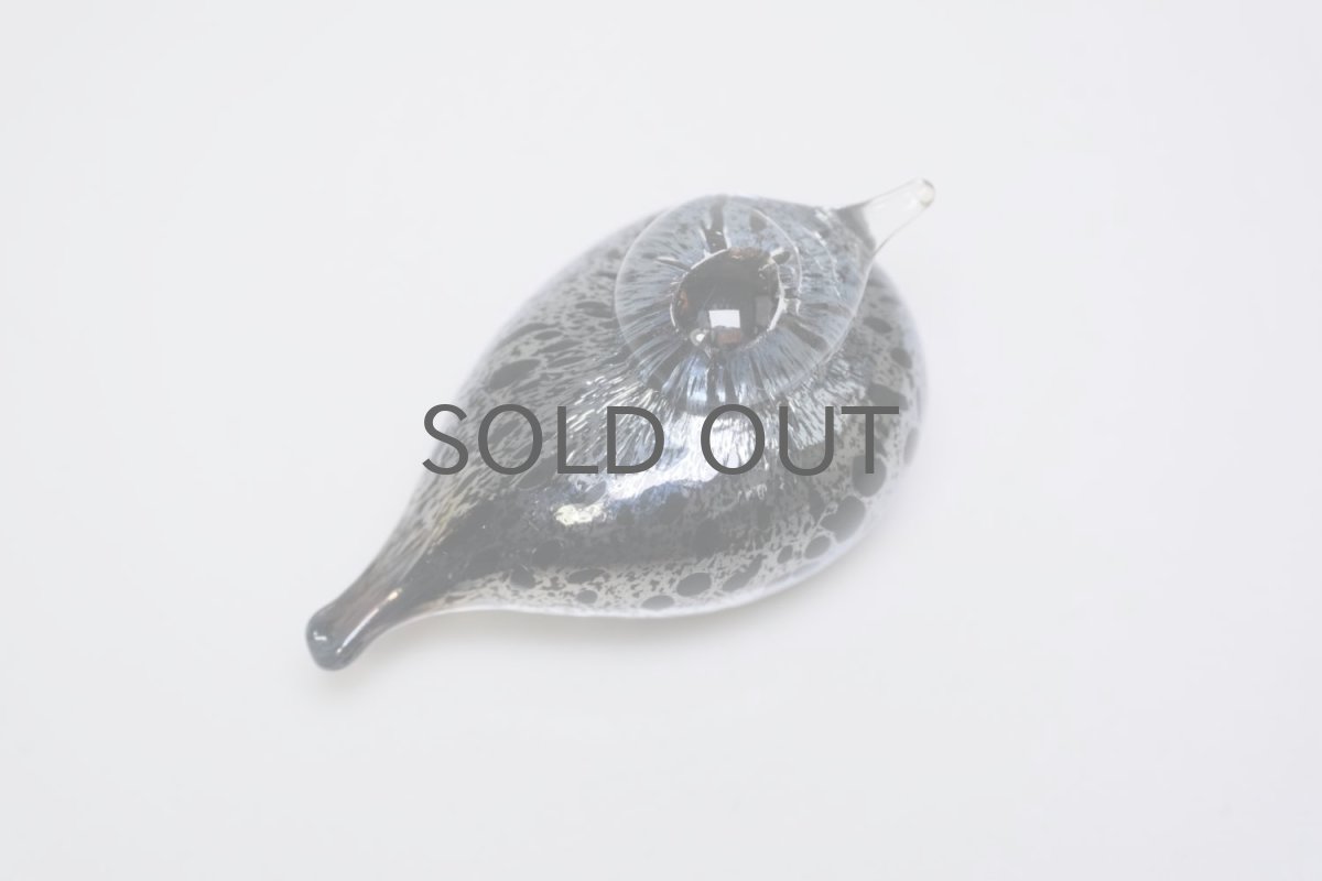 画像4: 北欧アートガラス/Oiva Toikka/オイバトイッカ/Small GoldCrest/2004/スモールゴールドクレスト/ブラック&シルバーラスター斑点/Sサイズ/No.3 (4)