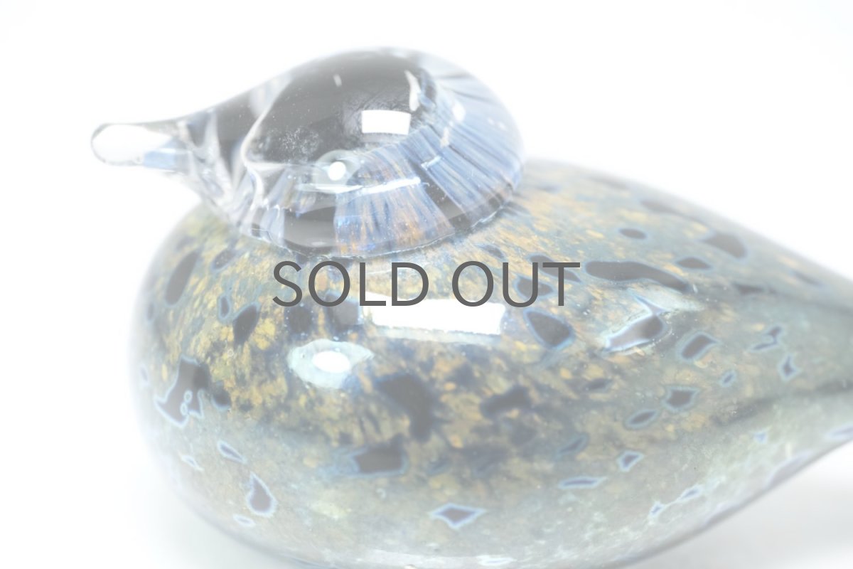 画像2: 北欧アートガラス/iittala/イッタラバード/Oiva Toikka/オイバトイッカ/Small GoldCrest/2004/スモールゴールドクレスト/キャメル&ブラック ラスター斑点/No.1 (2)