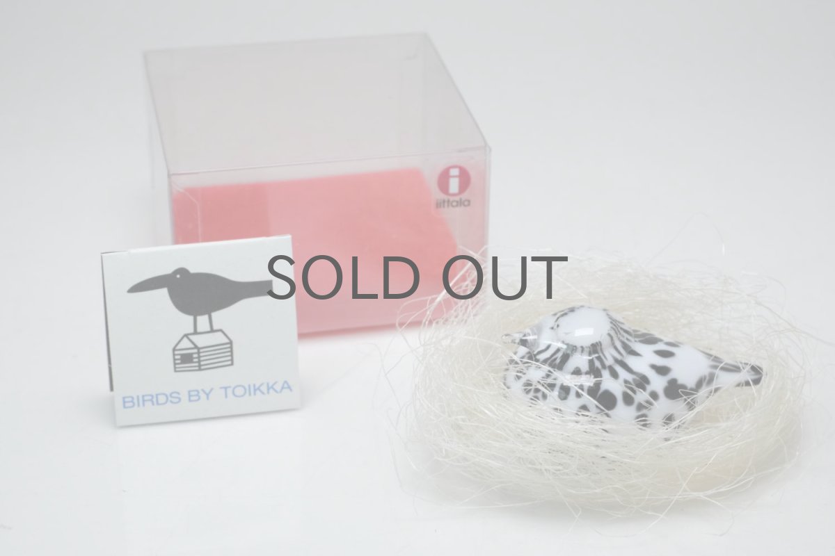 画像7: 北欧アートガラス/iittala/イッタラバード/Oiva Toikka/オイバトイッカ/Small GoldCrest/2004/スモールゴールドクレスト/ホワイト&ブラックラ斑点/No.3 (7)