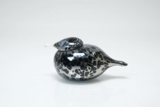 画像1: 北欧アートガラス/iittala/イッタラバード/Oiva Toikka/オイバトイッカ/Small GoldCrest/2004/スモールゴールドクレスト/ブラック&シルバーラスター斑点/No.2 (1)