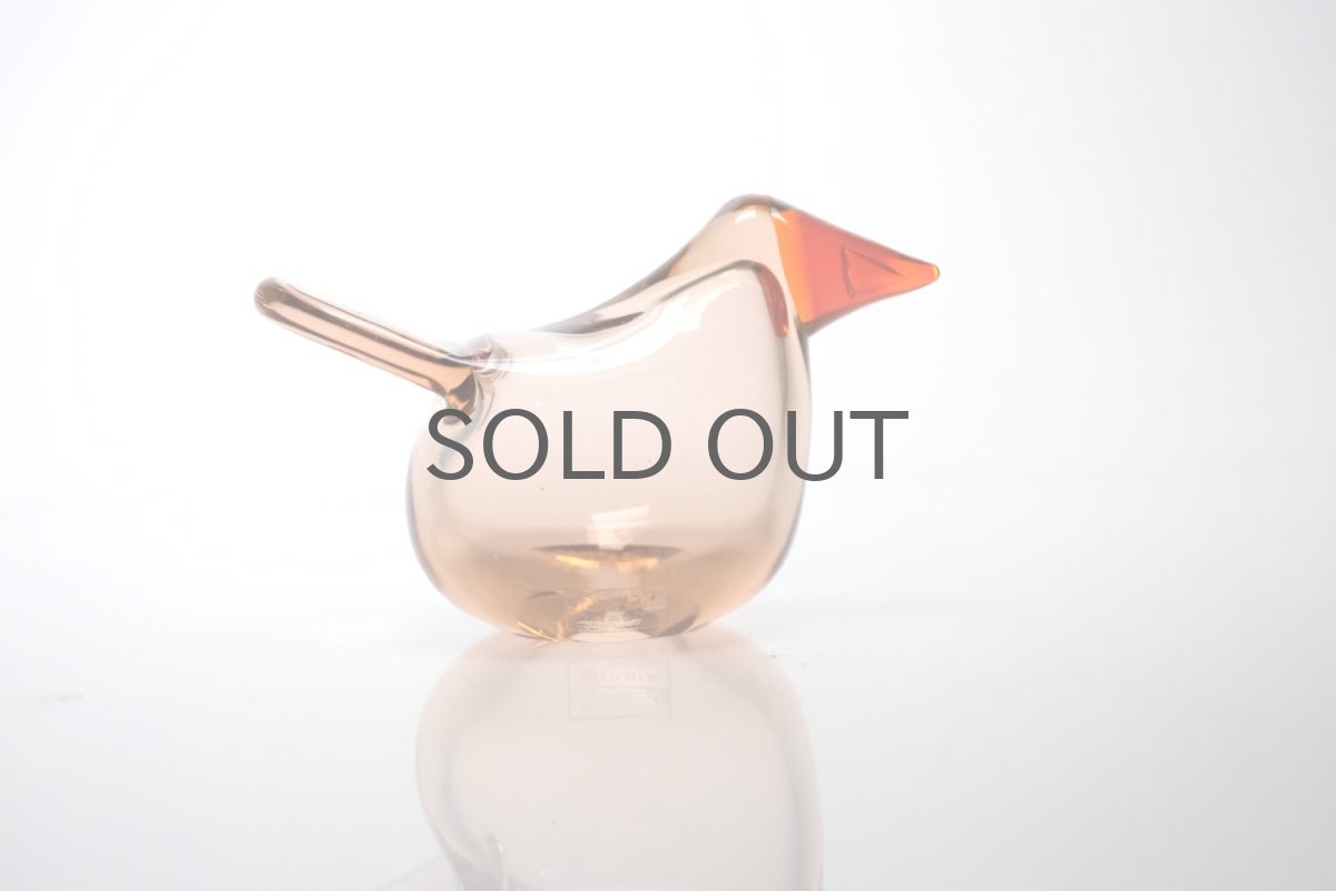 画像2: 北欧アートガラス/ビンテージガラス/Oiva Toikka/オイバ・トイッカ/Nuutajarvi/ヌータヤルヴィ/Sieppo/シエッポ/1972年初期/クリアペールオレンジ✕オレンジ (2)