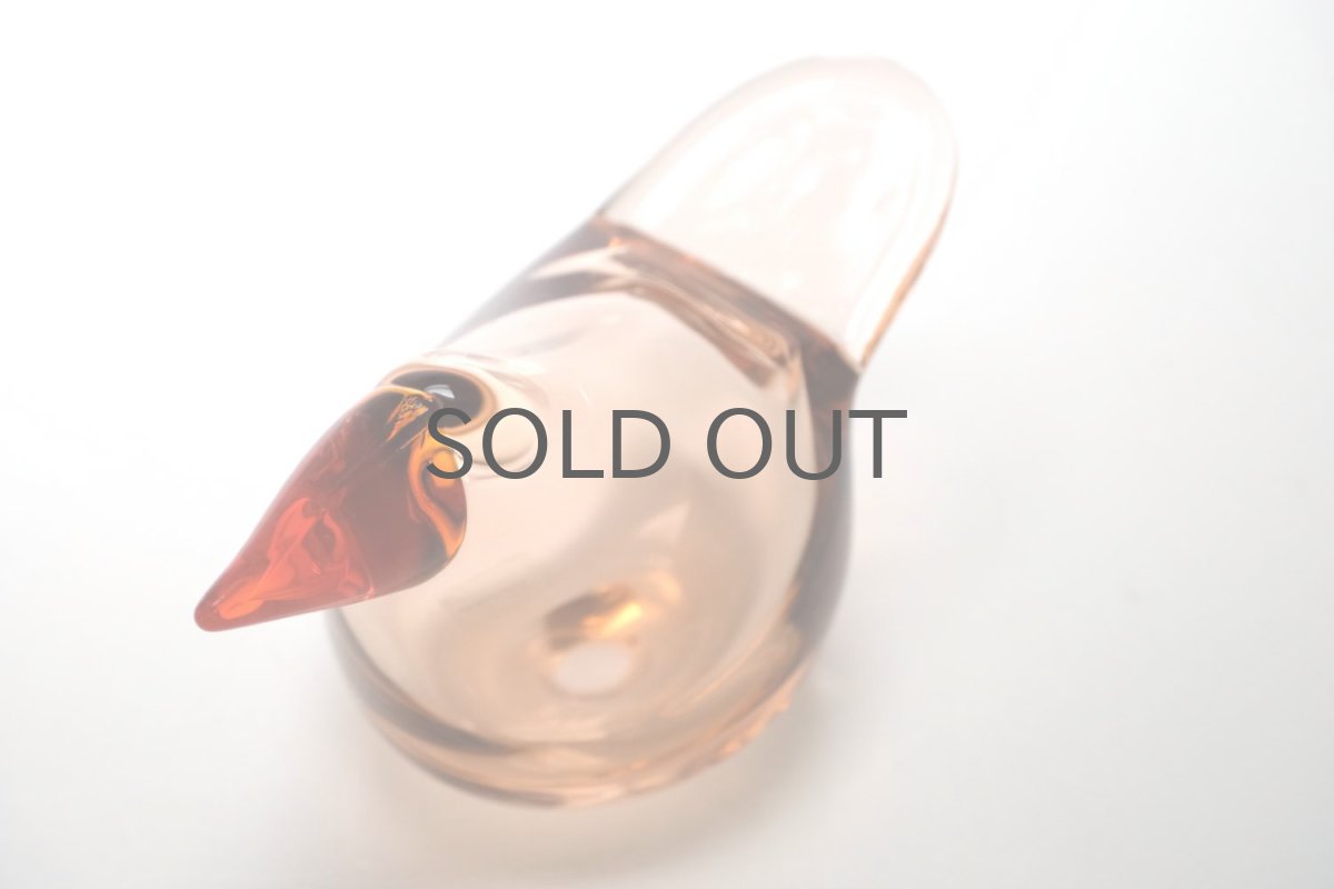 画像4: 北欧アートガラス/ビンテージガラス/Oiva Toikka/オイバ・トイッカ/Nuutajarvi/ヌータヤルヴィ/Sieppo/シエッポ/1972年初期/クリアペールオレンジ✕オレンジ (4)