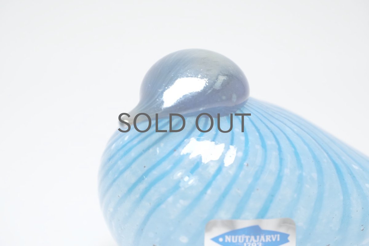 画像2: 北欧アートガラス/ビンテージガラス/Oiva Toikka/オイバトイッカ/イッタラ/Nuutajarvi/ヌータヤルヴィ/Birds/バード/Peukaloinen/Wren/ブルー  (2)