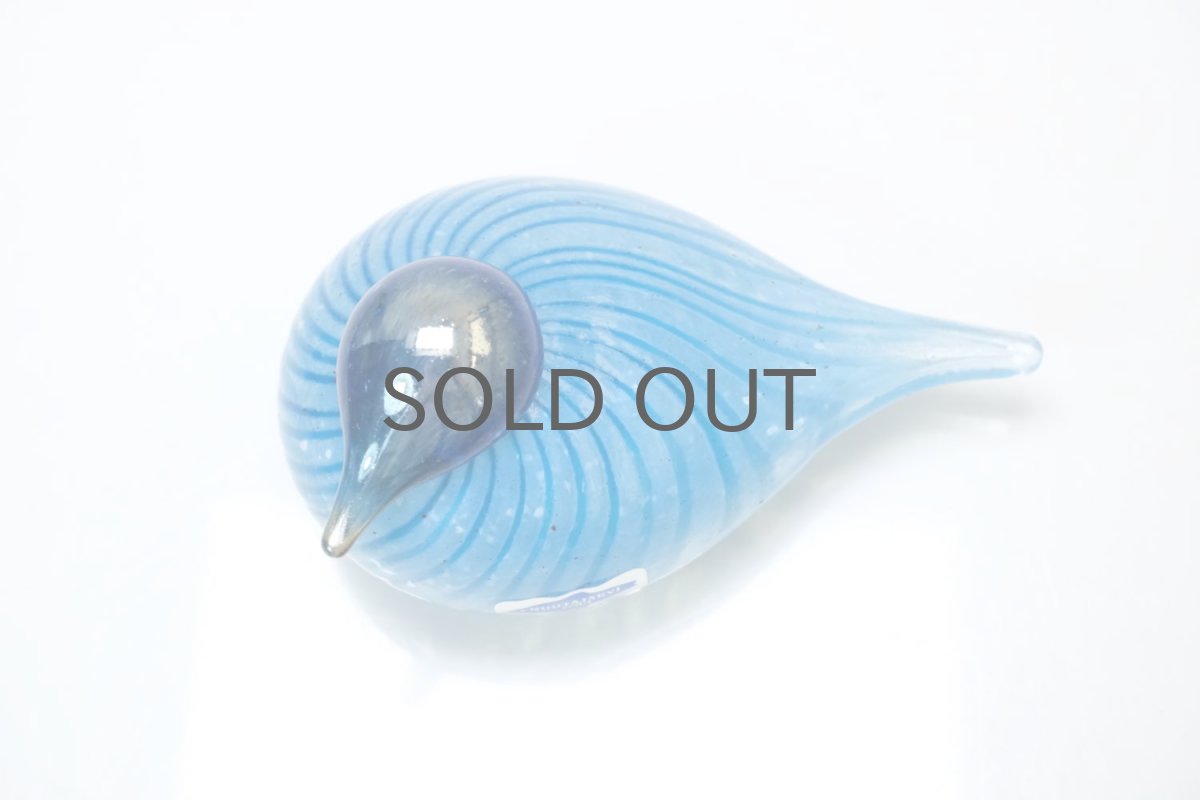 画像3: 北欧アートガラス/ビンテージガラス/Oiva Toikka/オイバトイッカ/イッタラ/Nuutajarvi/ヌータヤルヴィ/Birds/バード/Peukaloinen/Wren/ブルー  (3)