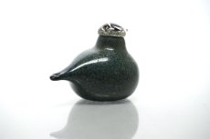 画像2: 北欧アートガラス/iittala/イッタラバード/Oiva Toikka/オイバトイッカ/Golden-Crested Kinglet/オリーブグリーン斑点 (2)