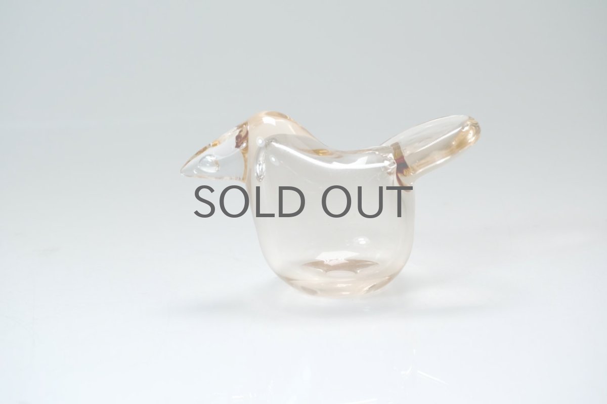 画像6: 北欧アートガラス/ビンテージガラス/Oiva Toikka/オイバ・トイッカ/Nuutajarvi/ヌータヤルヴィ/Sieppo/シエッポ/1972年初期/クリアライトペールオレンジ✕クリア (6)