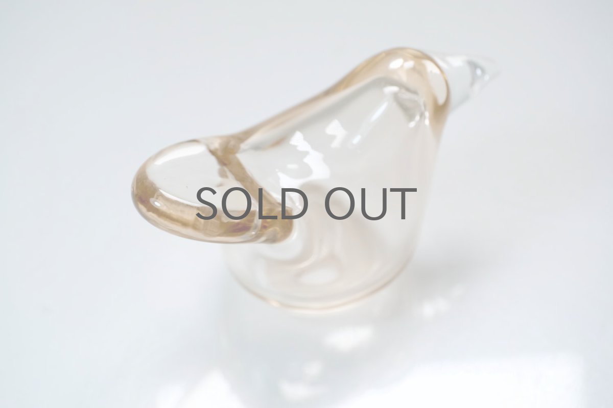 画像5: 北欧アートガラス/ビンテージガラス/Oiva Toikka/オイバ・トイッカ/Nuutajarvi/ヌータヤルヴィ/Sieppo/シエッポ/1972年初期/クリアライトペールオレンジ✕クリア (5)