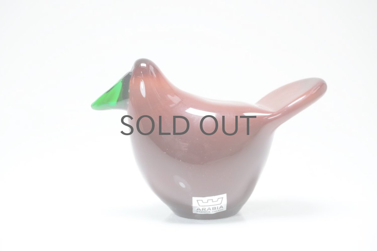 画像4: 北欧アートガラス/ビンテージガラス/Oiva Toikka/オイバ・トイッカ/Nuutajarvi/ヌータヤルヴィ/Sieppo/シエッポ/1972年初期/ディープボルドー✕グリーン (4)