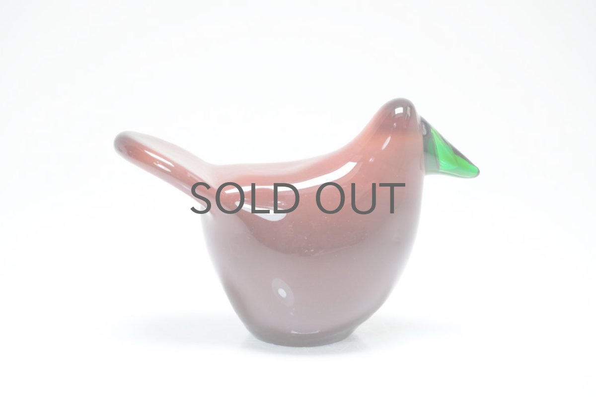 画像2: 北欧アートガラス/ビンテージガラス/Oiva Toikka/オイバ・トイッカ/Nuutajarvi/ヌータヤルヴィ/Sieppo/シエッポ/1972年初期/ディープボルドー✕グリーン (2)