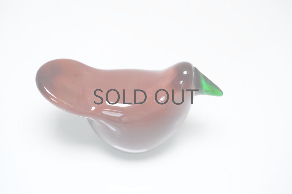 画像3: 北欧アートガラス/ビンテージガラス/Oiva Toikka/オイバ・トイッカ/Nuutajarvi/ヌータヤルヴィ/Sieppo/シエッポ/1972年初期/ディープボルドー✕グリーン (3)