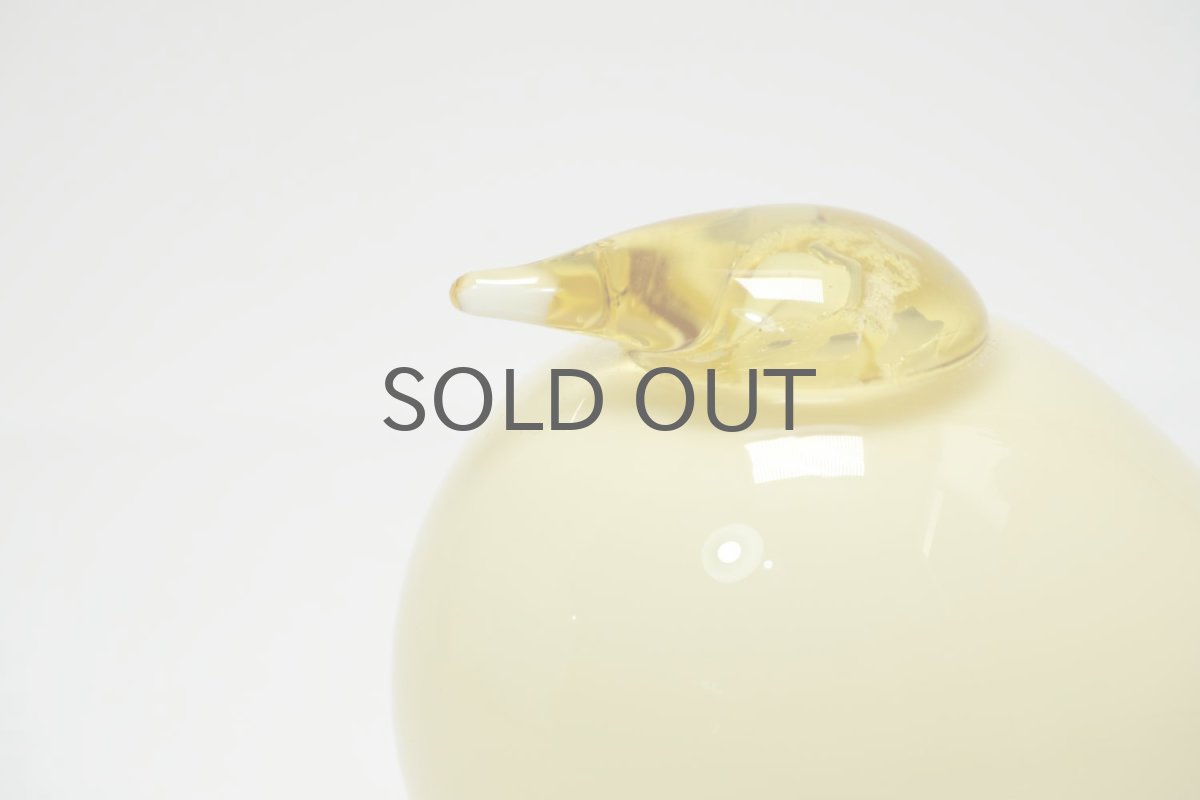 画像2: 北欧アートガラス/ビンテージガラス/Oiva Toikka/オイバ・トイッカ/Nuutajarvi/ヌータヤルヴィ/Puffball/パフボール/イエロー  (2)