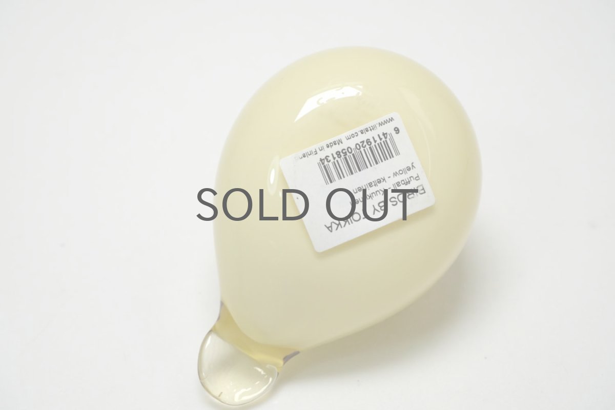 画像7: 北欧アートガラス/ビンテージガラス/Oiva Toikka/オイバ・トイッカ/Nuutajarvi/ヌータヤルヴィ/Puffball/パフボール/イエロー  (7)