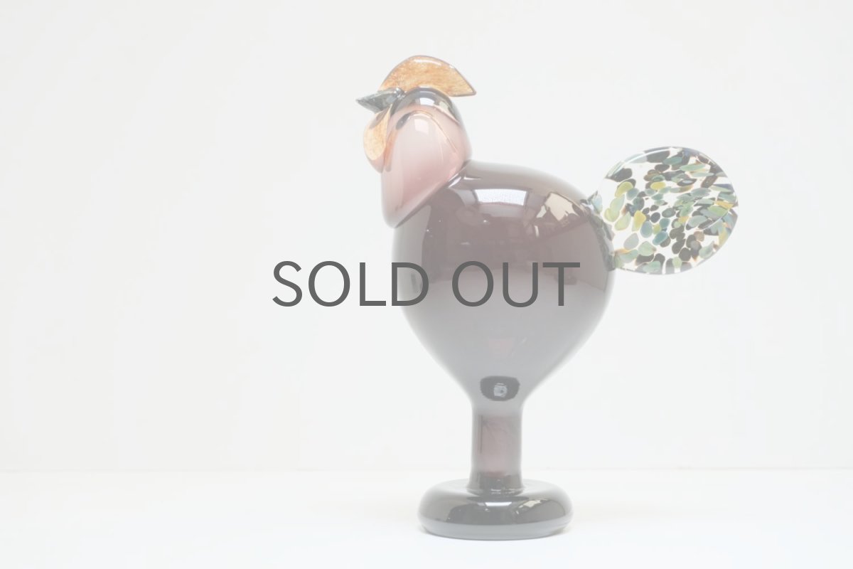 画像1: 北欧アートガラス/ビンテージガラス/Oiva Toikka/オイバ・トイッカ/Nuutajarvi/ヌータヤルヴィ/iittala/イッタラ/Birds/バード/Kukko/Rooster/ルースター/1998年 (1)