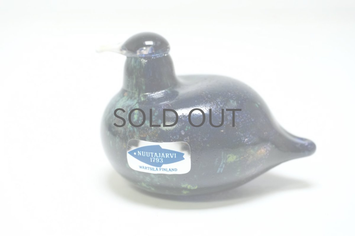 画像1: 北欧アートガラス/iittala/イッタラバード/Oiva Toikka/オイバトイッカ/Golden-Crested Kinglet/ヒッピアイネン/ダークブルー＆翡翠 (1)