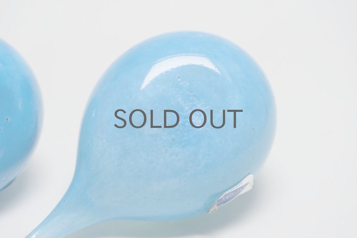 画像8: 北欧アートガラス/ビンテージガラス/Oiva Toikka/オイバトイッカ/イッタラ/Nuutajarvi/ヌータヤルヴィ/Birds/バード/Snow Bunting/ブルー  /２羽セット (8)