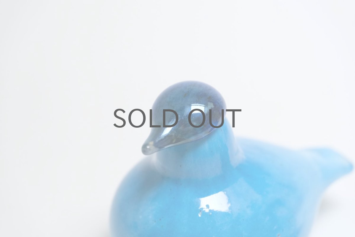 画像5: 北欧アートガラス/ビンテージガラス/Oiva Toikka/オイバトイッカ/イッタラ/Nuutajarvi/ヌータヤルヴィ/Birds/バード/Snow Bunting/ブルー  /２羽セット (5)