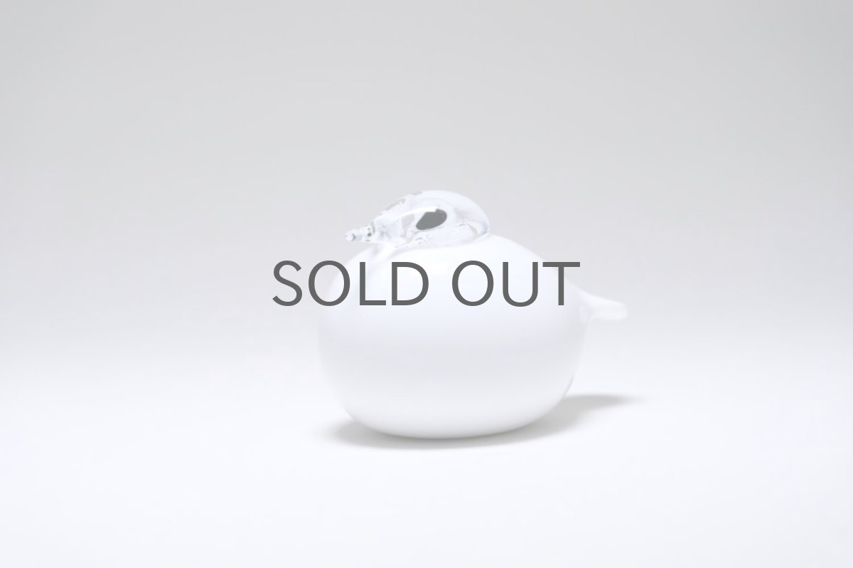 画像2: 北欧アートガラス/ビンテージガラス/Oiva Toikka/オイバ・トイッカ/iittala/イッタラ/Birds/バード/kuukunen/Puffball/パフボール/ホワイト (2)