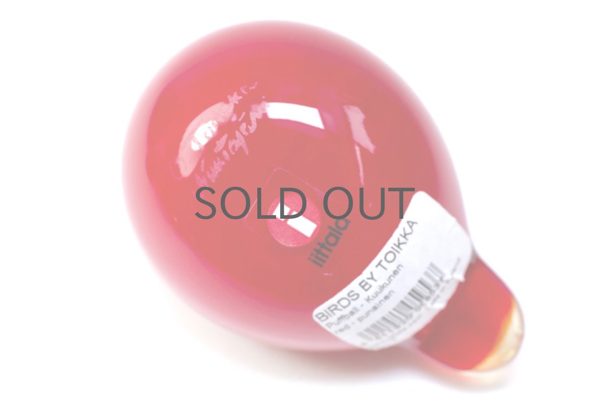 画像5: 北欧アートガラス/ビンテージガラス/Oiva Toikka/オイバ・トイッカ/Nuutajarvi/ヌータヤルヴィ/Birds/バード/kuukunen/Puffball/パフボール/レッド (5)