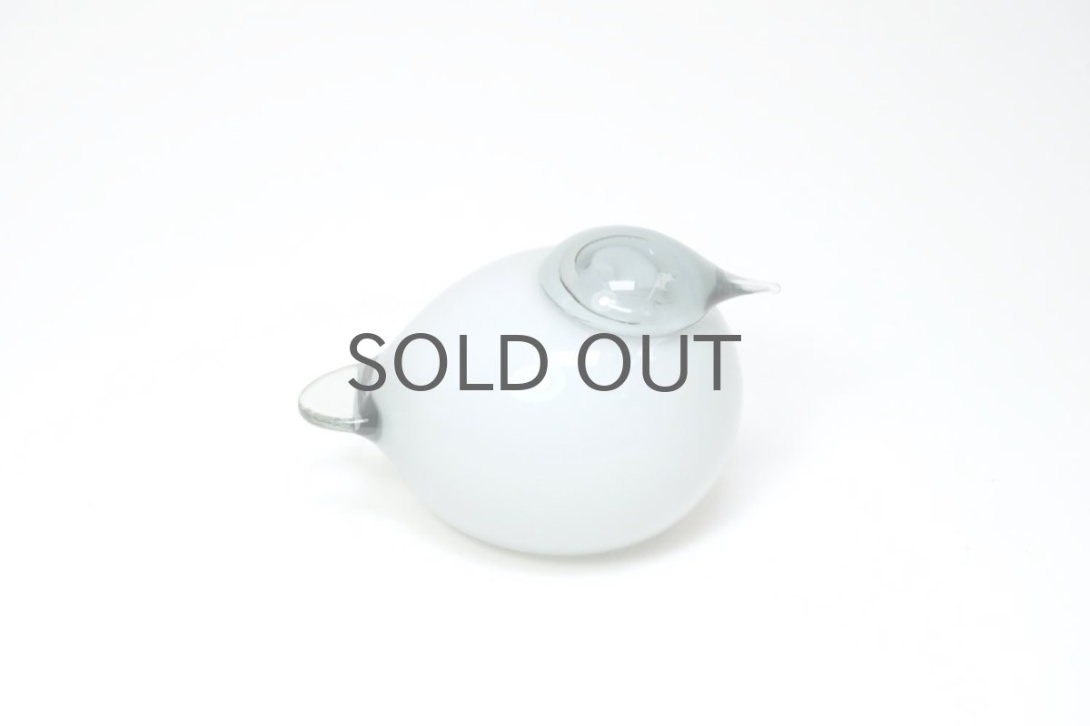 画像2: 北欧アートガラス/ビンテージガラス/Oiva Toikka/オイバ・トイッカ/Nuutajarvi/ヌータヤルヴィ/Birds/バード/kuukunen/Puffball/パフボール/グレー (2)