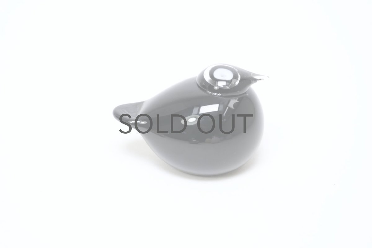 画像2: 北欧アートガラス/ビンテージガラス/Oiva Toikka/オイバ・トイッカ/Nuutajarvi/ヌータヤルヴィ/Birds/バード/kuukunen/Puffball/パフボール/ブラック (2)