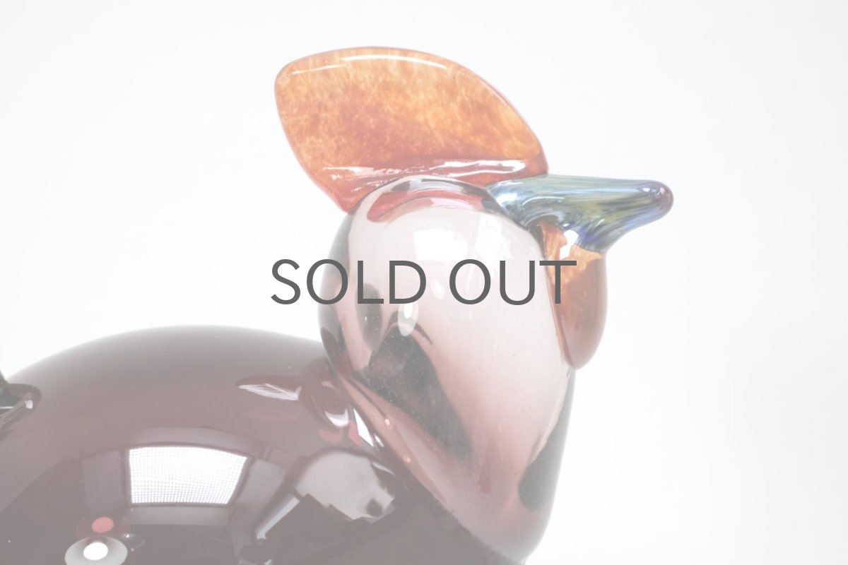 画像5: 北欧アートガラス/ビンテージガラス/Oiva Toikka/オイバ・トイッカ/Nuutajarvi/ヌータヤルヴィ/Birds/バード/Kukko/Rooster/ルースター/1998年 (5)