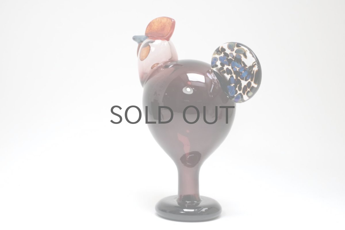 画像7: 北欧アートガラス/ビンテージガラス/Oiva Toikka/オイバ・トイッカ/Nuutajarvi/ヌータヤルヴィ/Birds/バード/Kukko/Rooster/ルースター/1998年 (7)