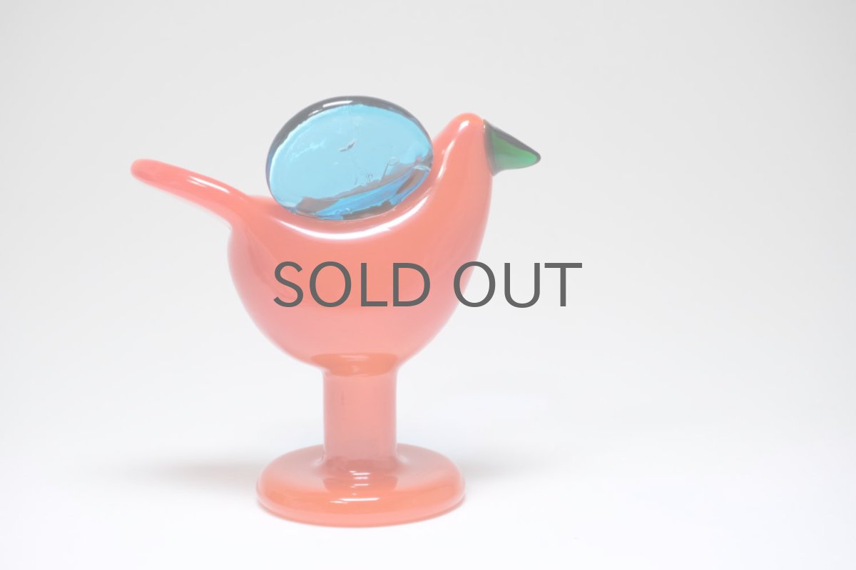 画像4: 北欧アートガラス/ビンテージガラス/Oiva Toikka/オイバ・トイッカ/Nuutajarvi/ヌータヤルヴィ/Sieppo/シエッポスタンド/ 脚付き/レッド (4)