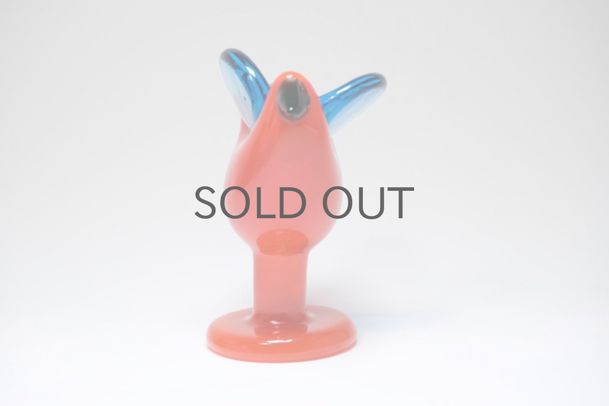 画像5: 北欧アートガラス/ビンテージガラス/Oiva Toikka/オイバ・トイッカ/Nuutajarvi/ヌータヤルヴィ/Sieppo/シエッポスタンド/ 脚付き/レッド (5)