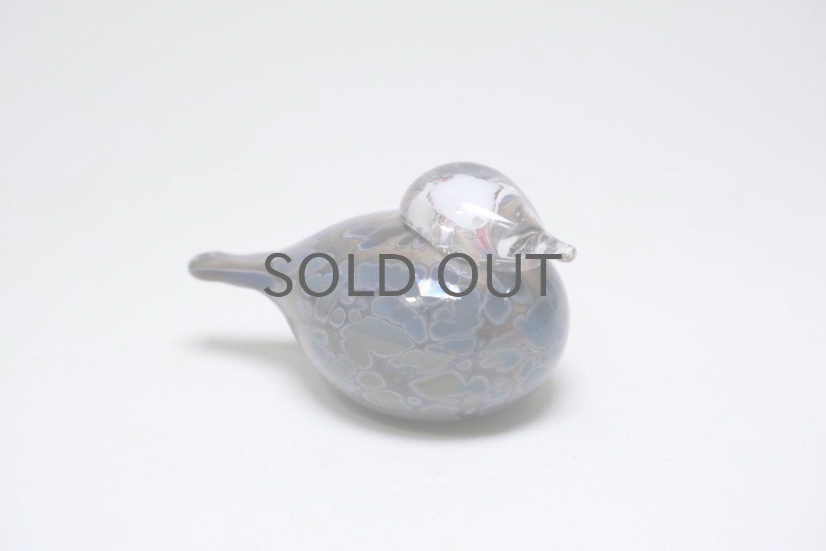 画像3: 北欧アートガラス/Oiva Toikka/オイバトイッカ/Pikku Hippi/ピックヒッピ/Small Goldencrest/ダークベージュ×グレー斑点/巣付き (3)