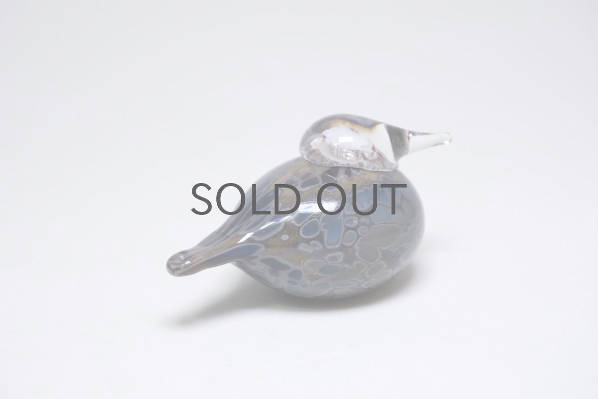 画像4: 北欧アートガラス/Oiva Toikka/オイバトイッカ/Pikku Hippi/ピックヒッピ/Small Goldencrest/ダークベージュ×グレー斑点/巣付き (4)