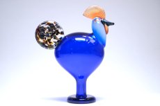 画像2: 北欧アートガラス/ビンテージガラス/Oiva Toikka/オイバ・トイッカ/iittala/イッタラ/Birds/バード/Juhlkukko/Rooster/ユフラクッコ/ルースター/ブルー (2)