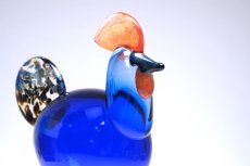 画像3: 北欧アートガラス/ビンテージガラス/Oiva Toikka/オイバ・トイッカ/iittala/イッタラ/Birds/バード/Juhlkukko/Rooster/ユフラクッコ/ルースター/ブルー (3)