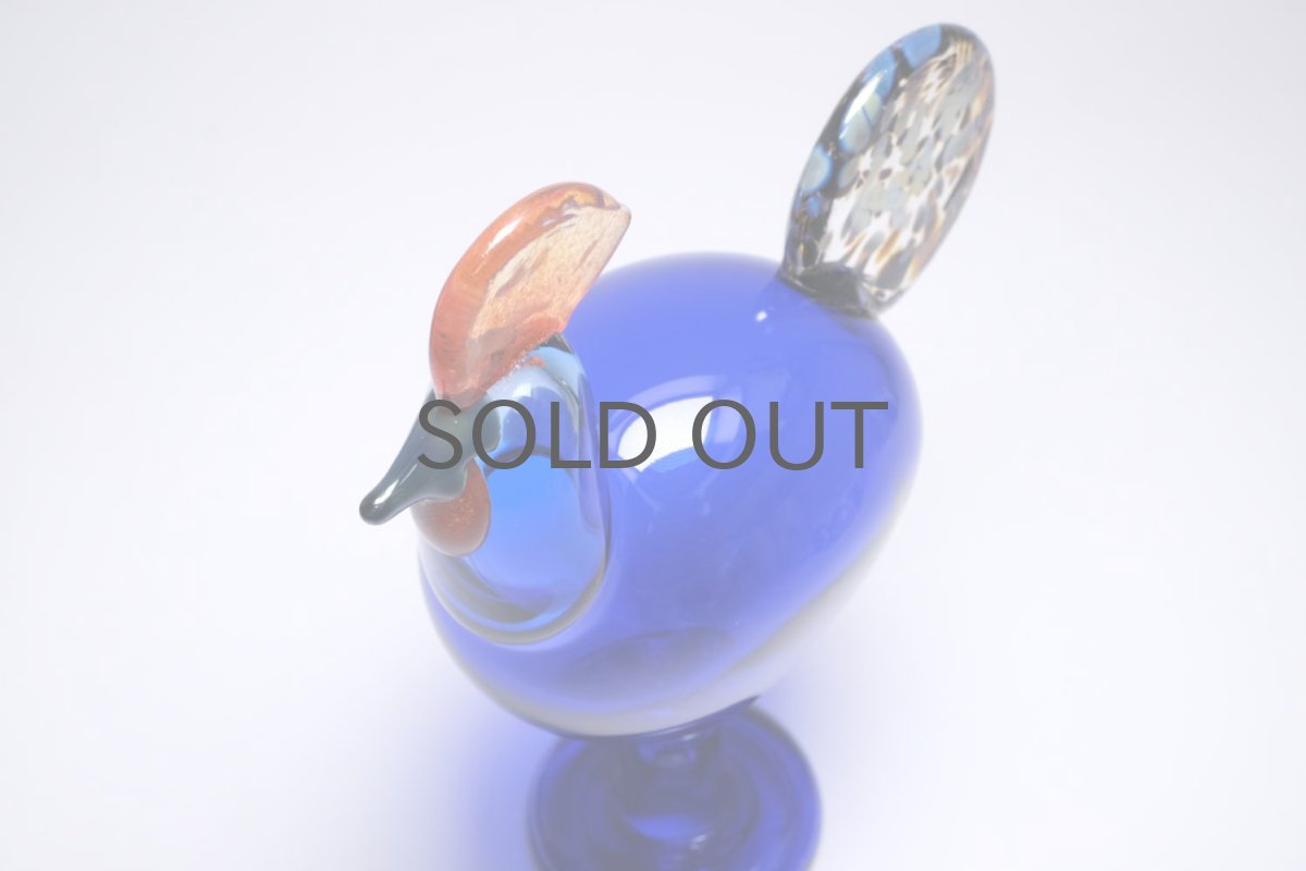 画像8: 北欧アートガラス/ビンテージガラス/Oiva Toikka/オイバ・トイッカ/iittala/イッタラ/Birds/バード/Juhlkukko/Rooster/ユフラクッコ/ルースター/ブルー (8)