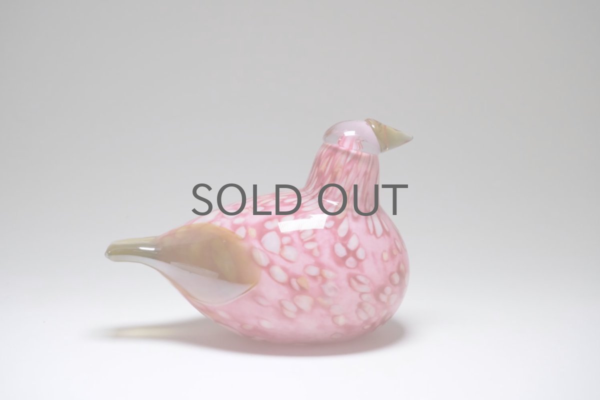 画像4: 北欧アートガラス/ビンテージガラス/Oiva Toikka/オイバ・トイッカ/Nuutajarvi/ヌータヤルヴィ/Taviokuurna/Pine Grossbeak /ピンク/2006年 (4)